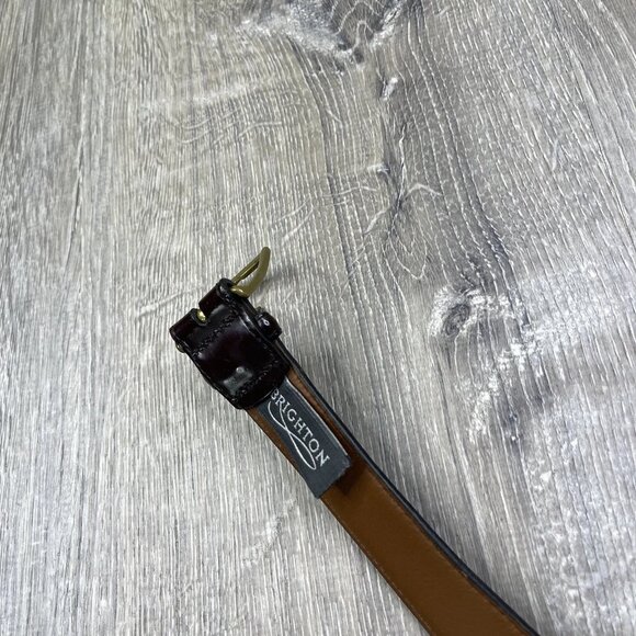 Brighton Black Anilina Aniline Glaze Cowhide on Glove Leather Belt Size 48 - Picture 15 of 15